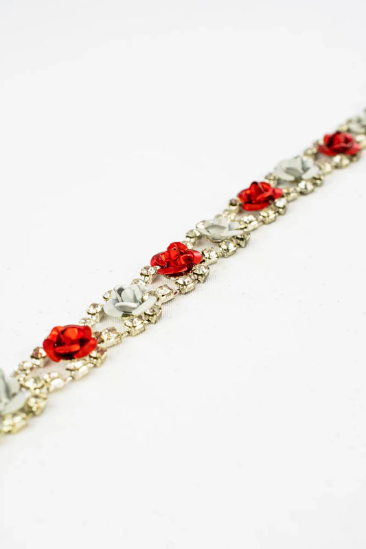 Banda cu strasuri model flori