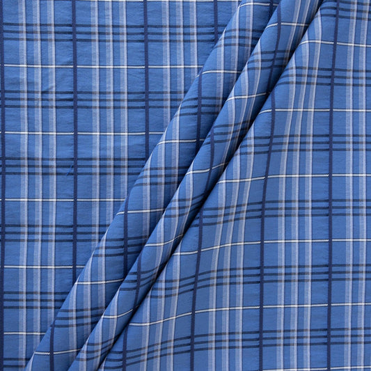 Bumbac albastru carouri tip stofita