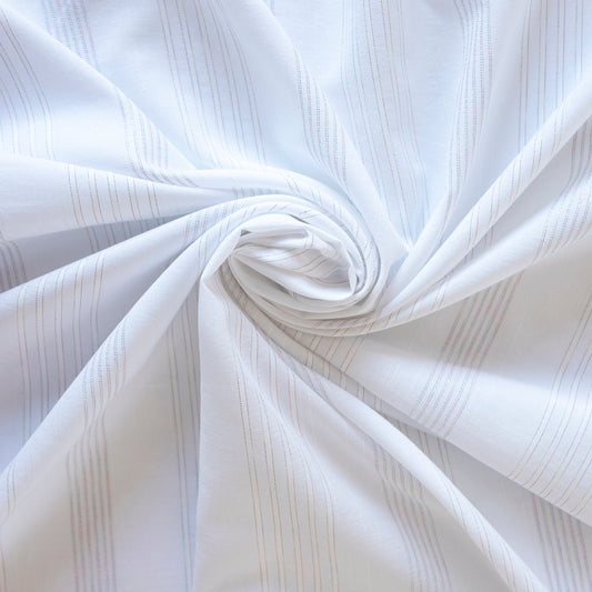 Bumbac alb cu dungi cu fir lame