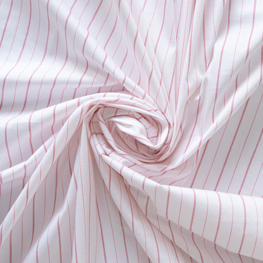 Bumbac alb cu dungi rosii