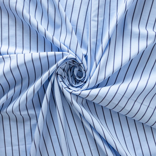 Bumbac bleu cu dungi