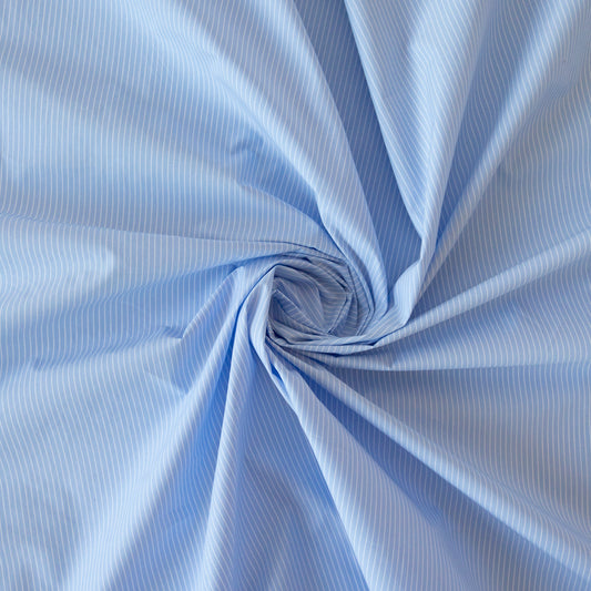 Bumbac bleu cu dungi albe