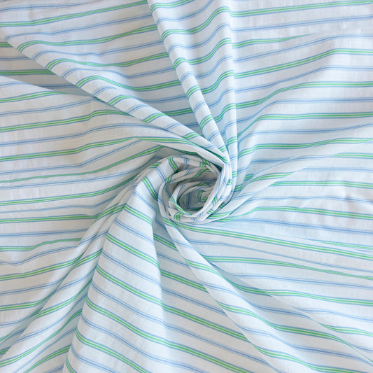 Bumbac cu dungi albastre si verzi