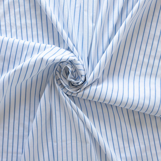 Bumbac cu dungi bleu cu irizatii