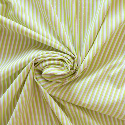 Bumbac cu dungi multicolore si fir metalic