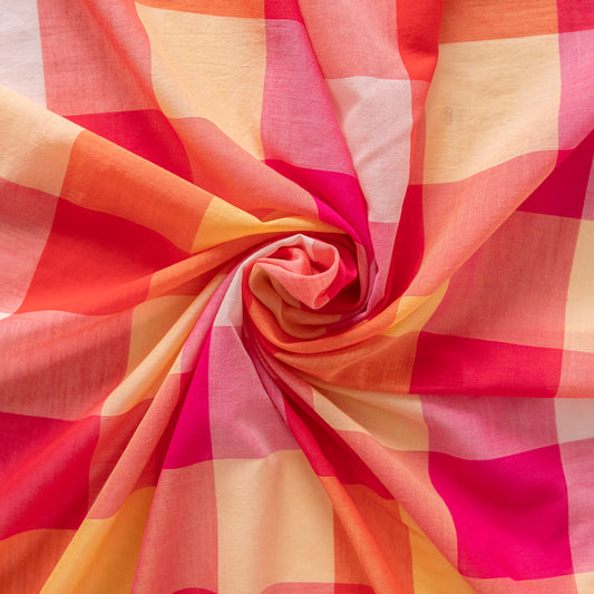 Bumbac subtire carouri multicolore