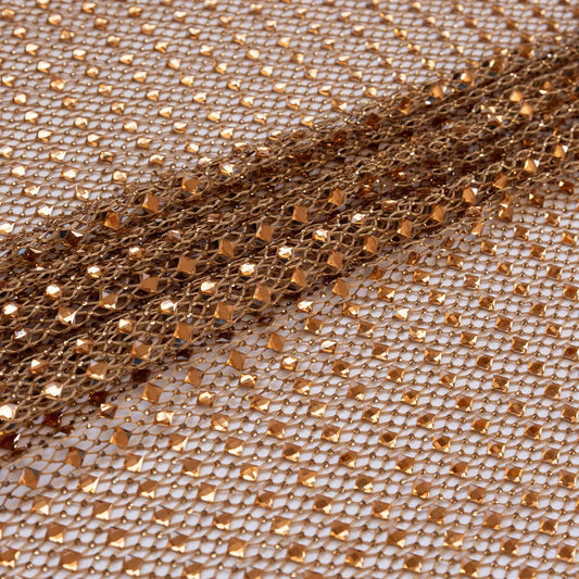 Plasă Aurie cu Cristale Mici și Mari