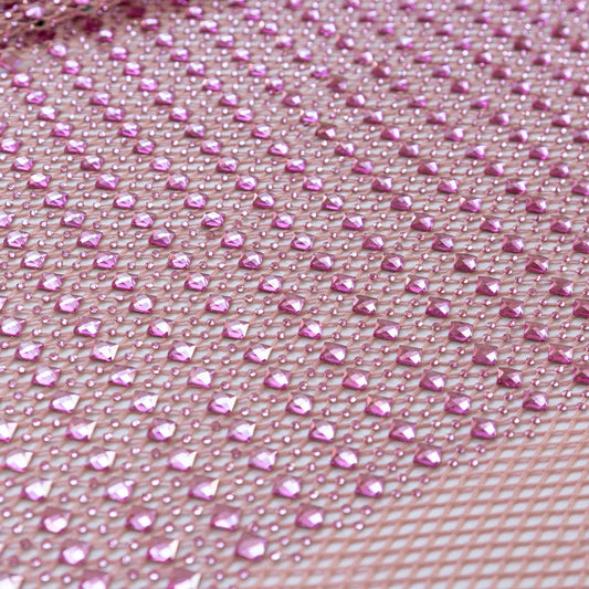 Plasa Roz cu Cristale Mici si Mari