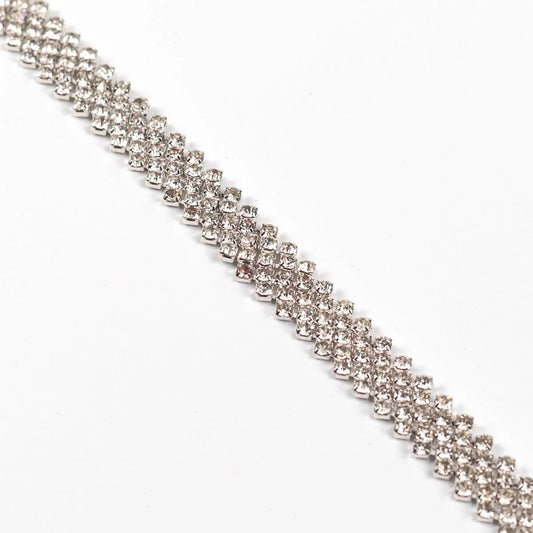 Banda argintie cu cristale 1.5 cm