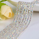 Banda argintie cu cristale multicolore 2 mm