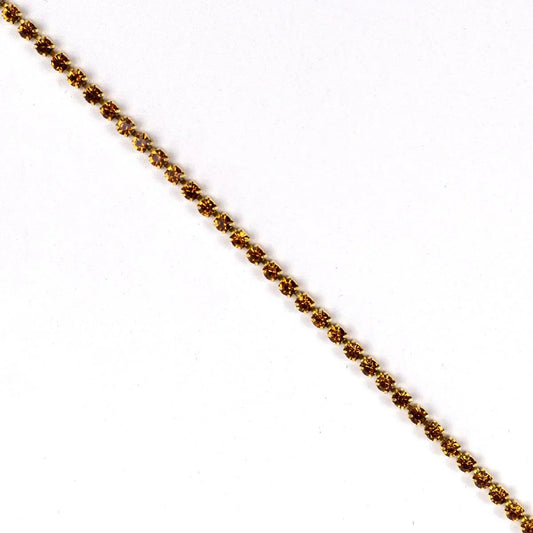 Banda aurie cu cristale aurii 2 mm