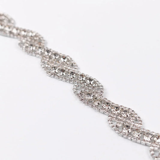 Banda cu cristale transparente 2 cm