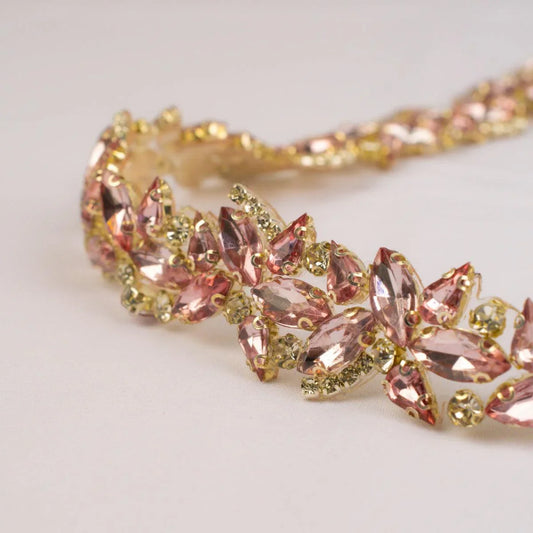 Banda termoadeziva cu strasuri roz