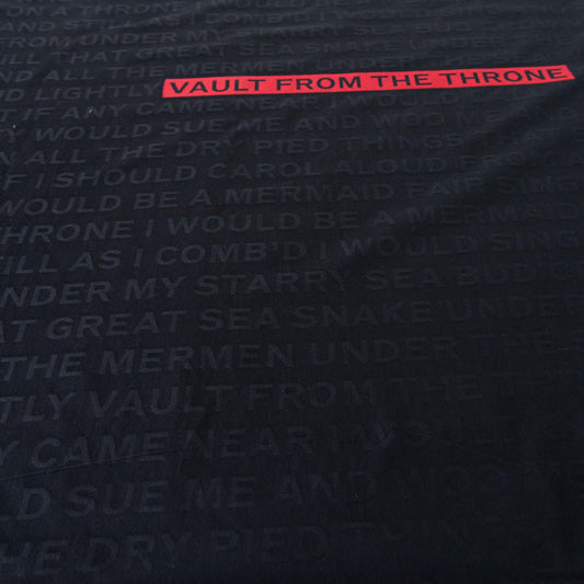 Bumbac negru cu broderie text