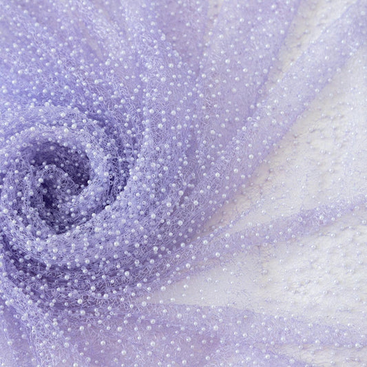 Dantela lila cu perle