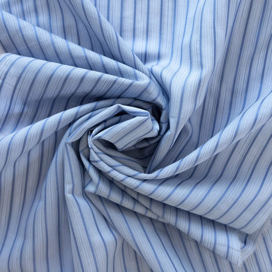 Bumbac bleu cu dungi