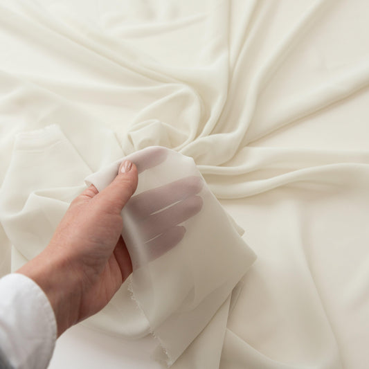 Voal Chiffon - Alb Murdar