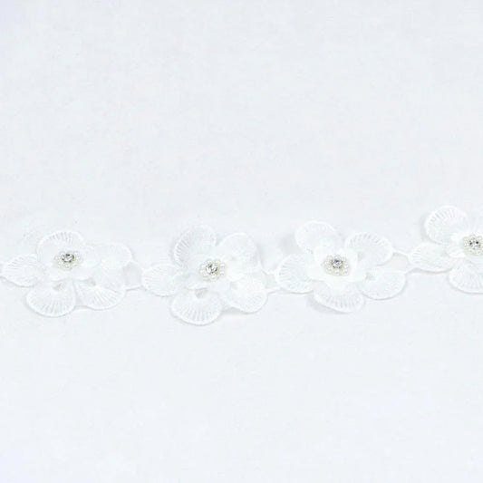 Banda decorativa cu flori albe