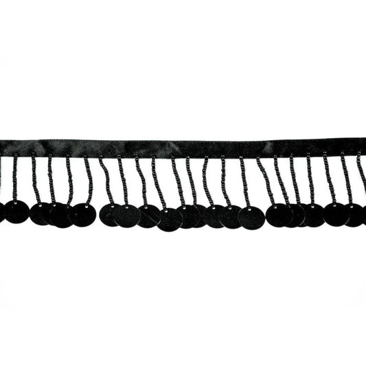 Banda decorativa cu paiete - Negru