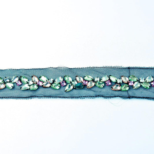 Banda decorativa cu pietre multicolore