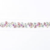 Banda decorativa cu pietre multicolore - Alb