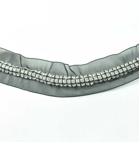 Banda decorativa cu pietre - Negru