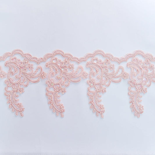 Banda decorativa din dantela roz