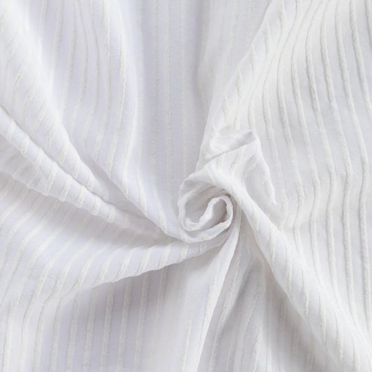 Bumbac alb cu dungute plusate