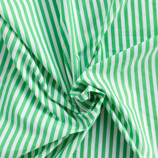Bumbac alb cu dungute verzi