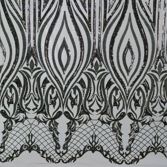 Dantela cu paiete - Negru model plasa