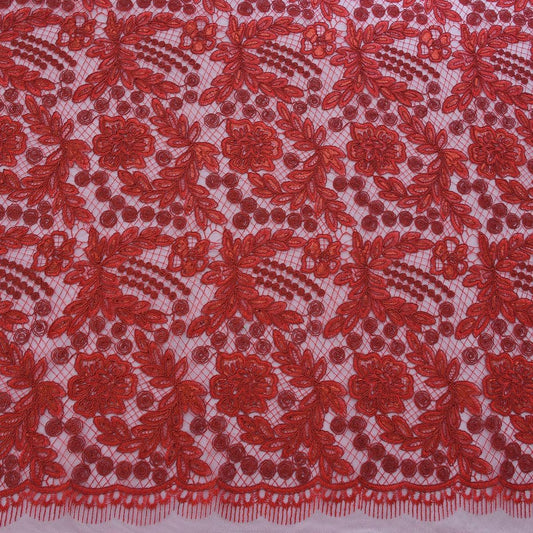 Dantela cu paiete - Rosu
