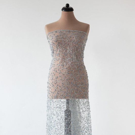 Dantela gri cu cristale