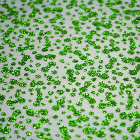 Glitter pe tulle - Verde