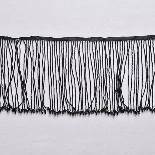 Lant decorativ cu margele pentru rochii - Negru