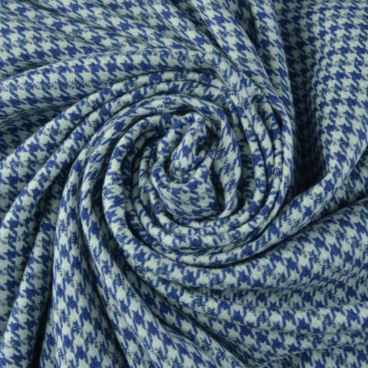Stofa cu model - Albastru cu alb