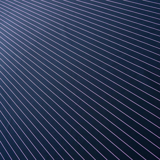 Stofa elastica - bleumarin cu dungi roz