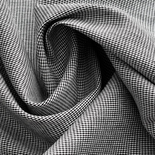 Stofa elastica - neagra cu model alb