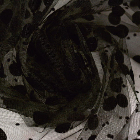 Tulle cu buline mixte - Negru