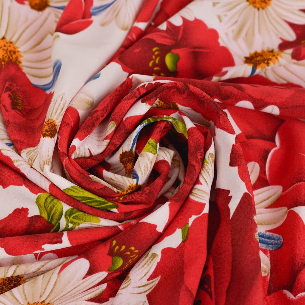 Vascoza Imprimata - Trandafiri si crizanteme folosita la fabricarea rochiilor