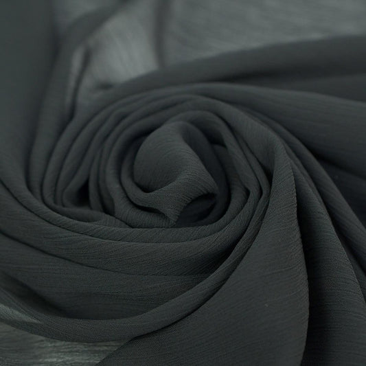 Voal Chiffon Creponat Negru