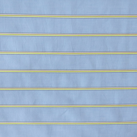Bumbac Bleu cu Dungi Galbene