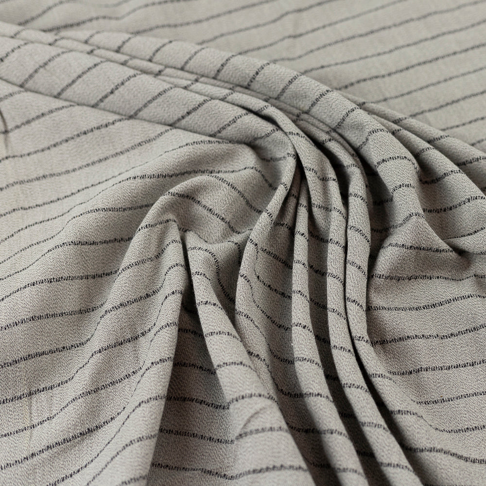 Pachet 19 metri Bumbac gri cu dungute negre