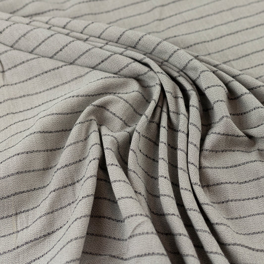 Pachet 19 metri Bumbac gri cu dungute negre