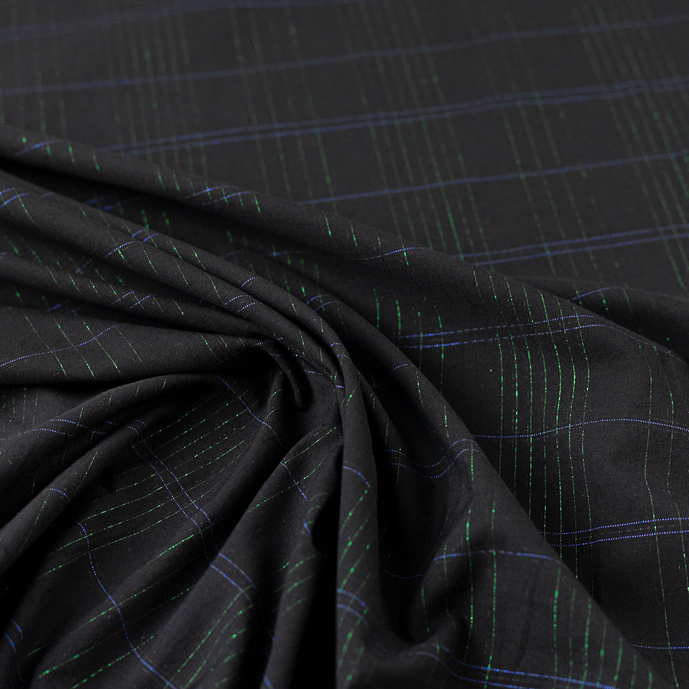 Pachet 22 metri Bumbac negru cu dungi metalizate