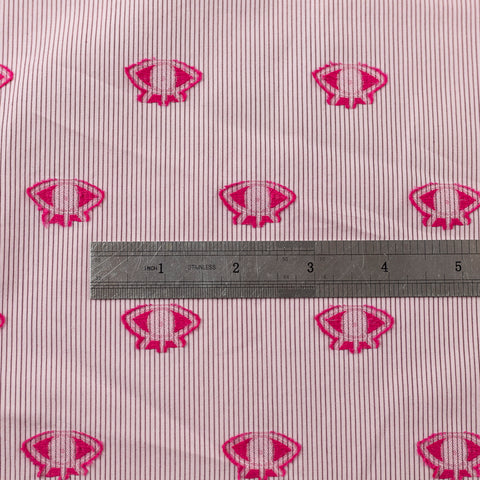 Pachet 20 metri Bumbac roz cu dungute