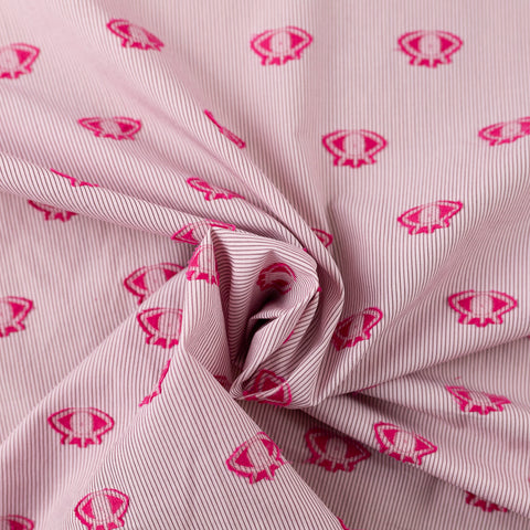 Pachet 20 metri Bumbac roz cu dungute