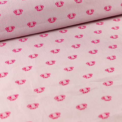 Pachet 20 metri Bumbac roz cu dungute