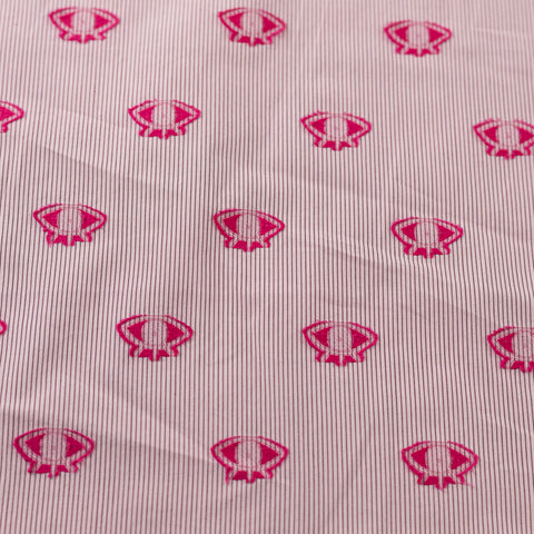 Pachet 20 metri Bumbac roz cu dungute