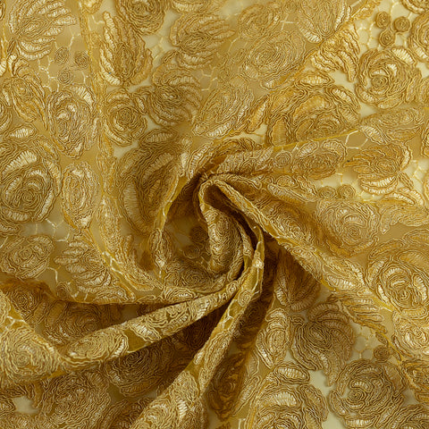 Dantela brodata galben auriu