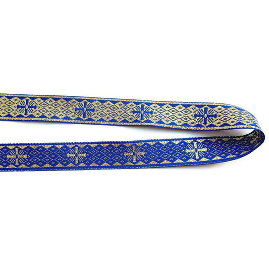 Galon Bisericesc Albastru cu Auriu 2 Fete